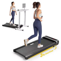Tapis de marche Redliro avec inclinaison, tapis de course sous le bureau, ajustement d'inclinaison en 1 étape, tapis de course pour la maison ou le bureau, portable pour la marche et le jogging