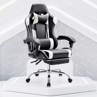 Chaise de jeu de course ergonomique JIONJOY avec dossier haut, soutien lombaire et accoudoirs réglables