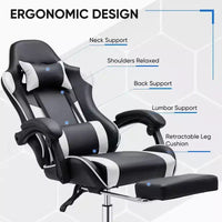 Chaise de jeu de course ergonomique JIONJOY avec dossier haut, soutien lombaire et accoudoirs réglables