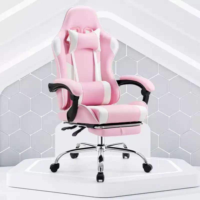 Chaise de jeu de course ergonomique JIONJOY avec dossier haut, soutien lombaire et accoudoirs réglables