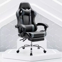 Chaise de jeu de course ergonomique JIONJOY avec dossier haut, soutien lombaire et accoudoirs réglables