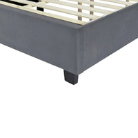 Lit plateforme pleine taille en velours capitonné avec grande tête de lit, meubles de chambre à coucher