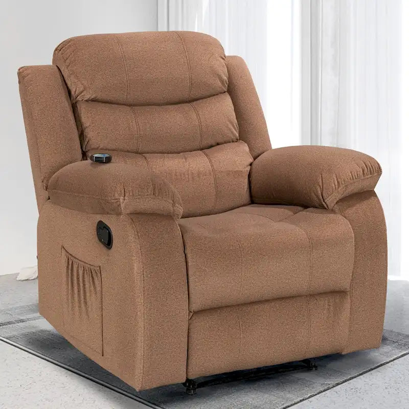 Fauteuil Inclinable Moelleux avec Fonction Massage et Chaleur