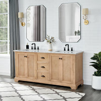 Hervas Meuble-lavabo avec dessus en marbre naturel sans miroir