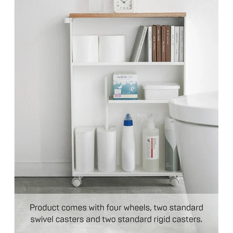 Chariot de rangement roulant Yamazaki Home, acier, assemblage minimal - L 47,5 x l 13 x H 68,5 cm