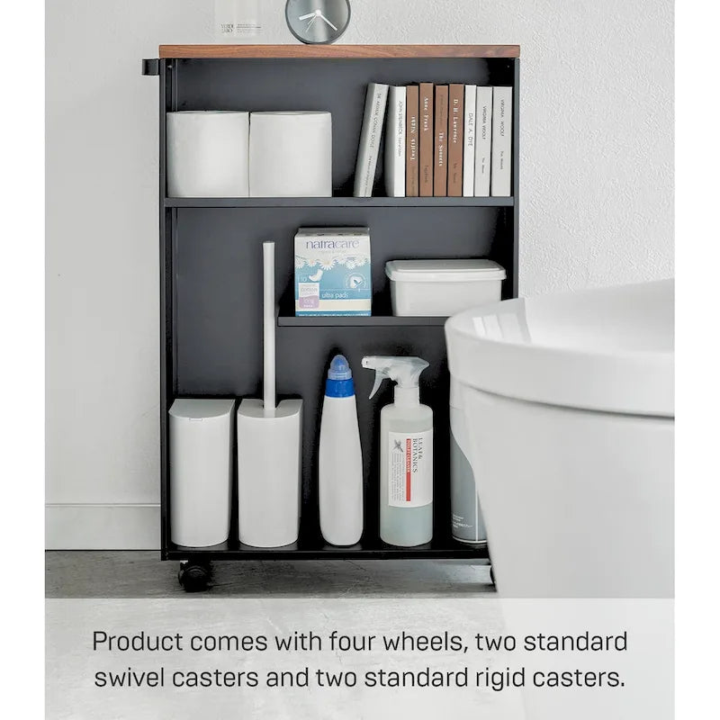 Chariot de rangement roulant Yamazaki Home, acier, assemblage minimal - L 47,5 x l 13 x H 68,5 cm