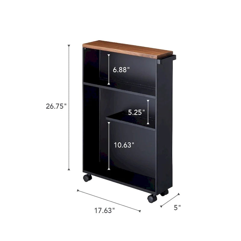 Chariot de rangement roulant Yamazaki Home, acier, assemblage minimal - L 47,5 x l 13 x H 68,5 cm