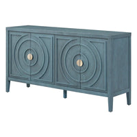 Buffet rétro à porte avec design de rainure circulaire - N/A