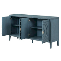 Buffet rétro à porte avec design de rainure circulaire - N/A