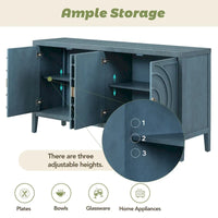 Buffet rétro à porte avec design de rainure circulaire - N/A
