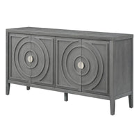Buffet rétro à porte avec design de rainure circulaire - N/A