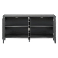 Buffet rétro à porte avec design de rainure circulaire - N/A