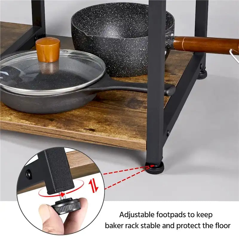 Étagère de Rangement pour Îlot de Cuisine Yaheetech en Métal, Meuble de Rangement pour Micro-ondes