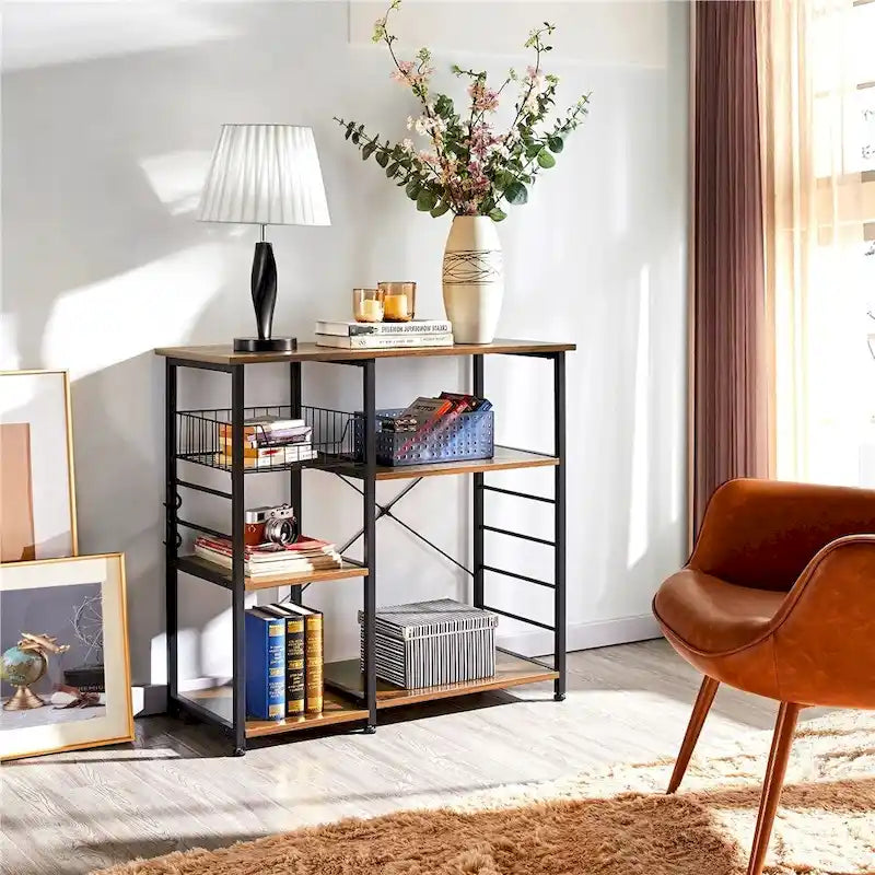 Étagère de Rangement pour Îlot de Cuisine Yaheetech en Métal, Meuble de Rangement pour Micro-ondes