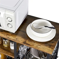 Étagère de Rangement pour Îlot de Cuisine Yaheetech en Métal, Meuble de Rangement pour Micro-ondes