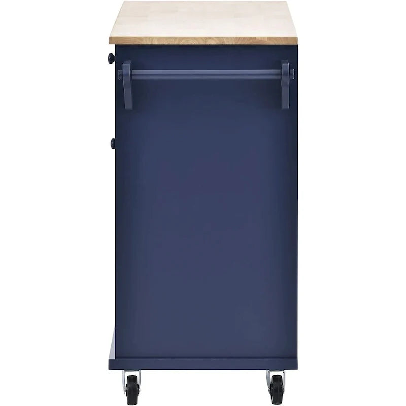 Desserte de cuisine à roulettes, Meuble de rangement, Plateau en bois massif