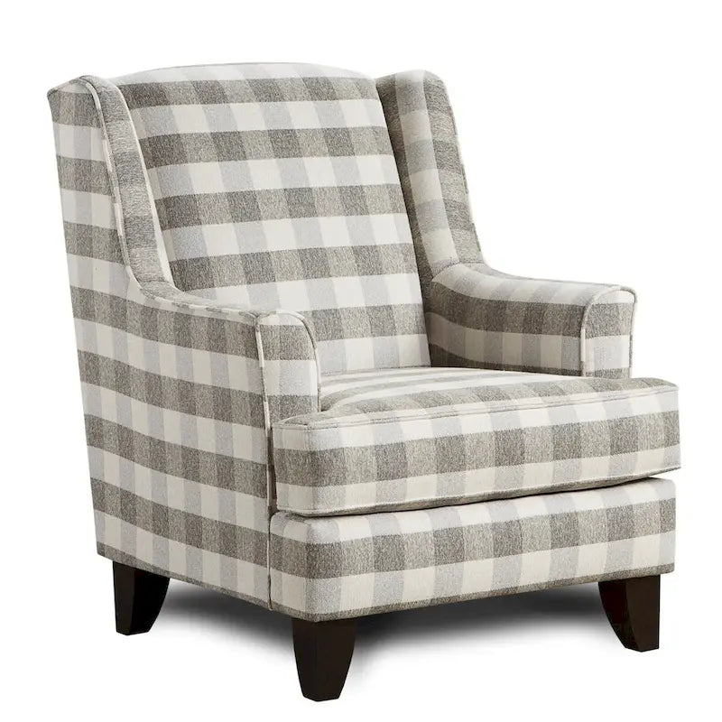 Fauteuil d'appoint Brock Berber à carreaux de buffle blanc cassé