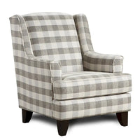 Fauteuil d'appoint Brock Berber à carreaux de buffle blanc cassé