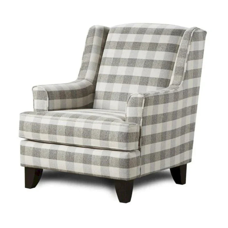 Fauteuil d'appoint Brock Berber à carreaux de buffle blanc cassé