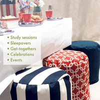 Poufs ottomans d'intérieur/extérieur Majestic Home Goods Trellis L 16 po x l 16 po x H 17 po