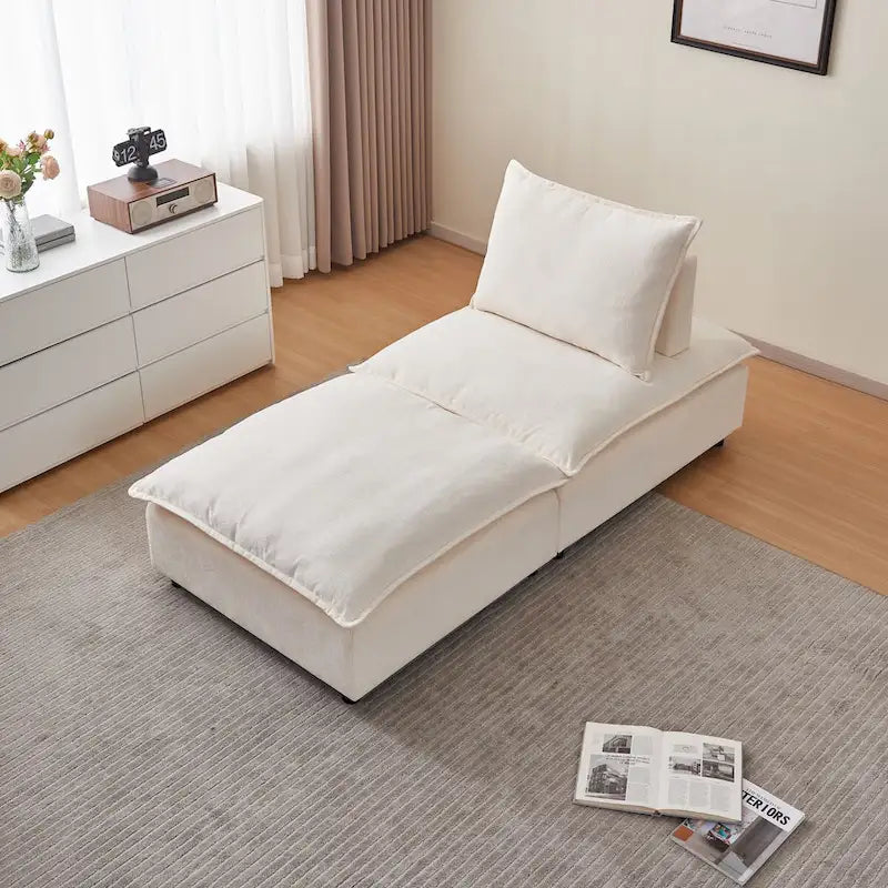 Fauteuil d'appoint sans accoudoirs, canapé simple avec ottoman - Design compact, siège peu encombrant pour salon, chambre à coucher