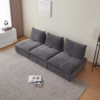 Fauteuil d'appoint sans accoudoirs, canapé une place avec pouf - design compact, assise gain de place pour salon et chambre