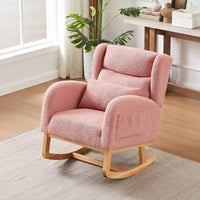 Fauteuil à bascule d'appoint moderne à dossier haut pour salon, deux poches latérales