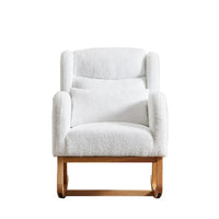 Fauteuil à bascule d'appoint moderne à dossier haut pour salon, deux poches latérales