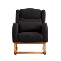 Fauteuil à bascule d'appoint moderne à dossier haut pour salon, deux poches latérales