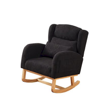Fauteuil à bascule d'appoint moderne à dossier haut pour salon, deux poches latérales