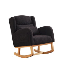 Fauteuil à bascule d'appoint moderne à dossier haut pour salon, deux poches latérales