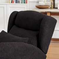 Fauteuil à bascule d'appoint moderne à dossier haut pour salon, deux poches latérales