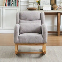 Fauteuil à bascule d'appoint moderne à dossier haut pour salon, deux poches latérales