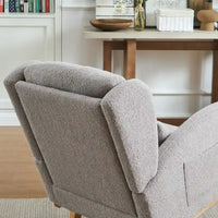 Fauteuil à bascule d'appoint moderne à dossier haut pour salon, deux poches latérales