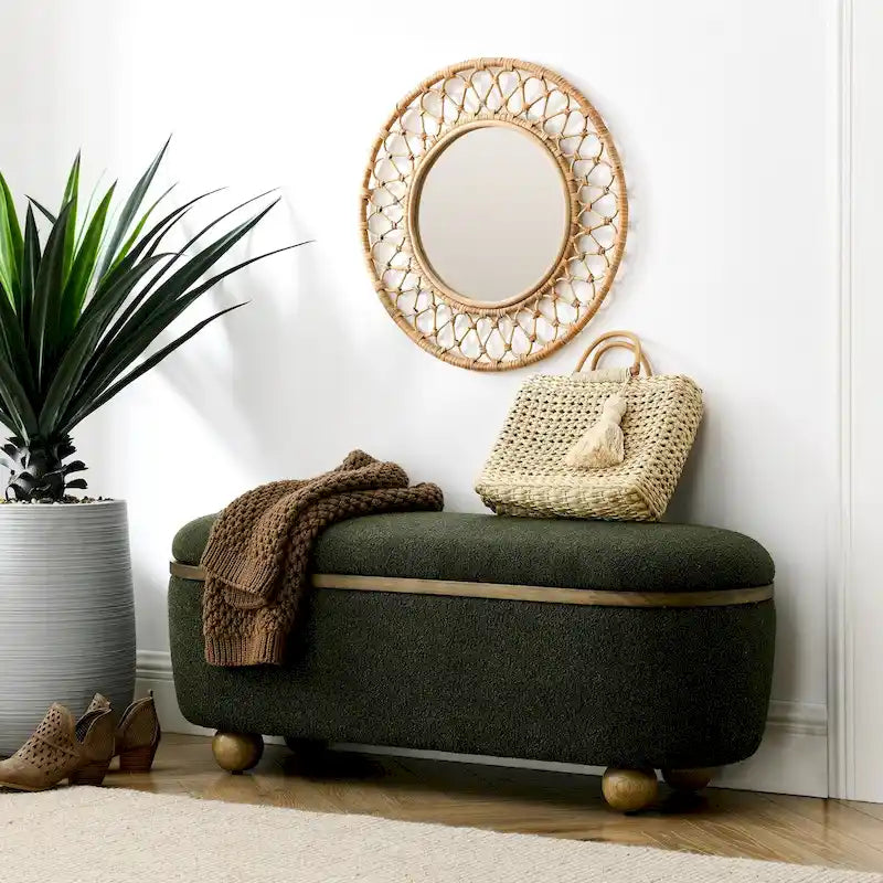 Banc ottoman de rangement, banc ottoman de pied de lit rembourré avec rangement et assise, grand banc de rangement pour couvertures