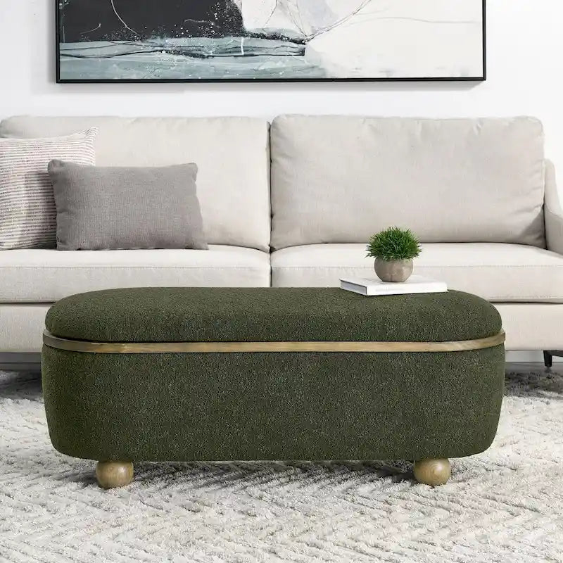 Banc ottoman de rangement, banc ottoman de pied de lit rembourré avec rangement et assise, grand banc de rangement pour couvertures