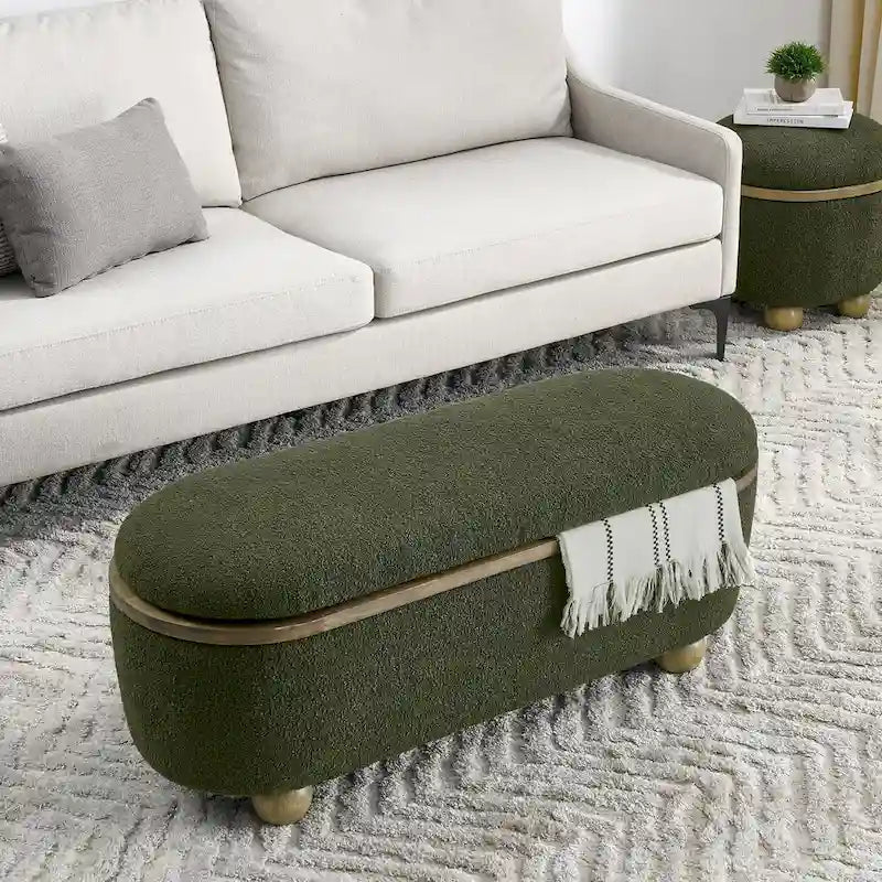 Banc ottoman de rangement, banc ottoman de pied de lit rembourré avec rangement et assise, grand banc de rangement pour couvertures