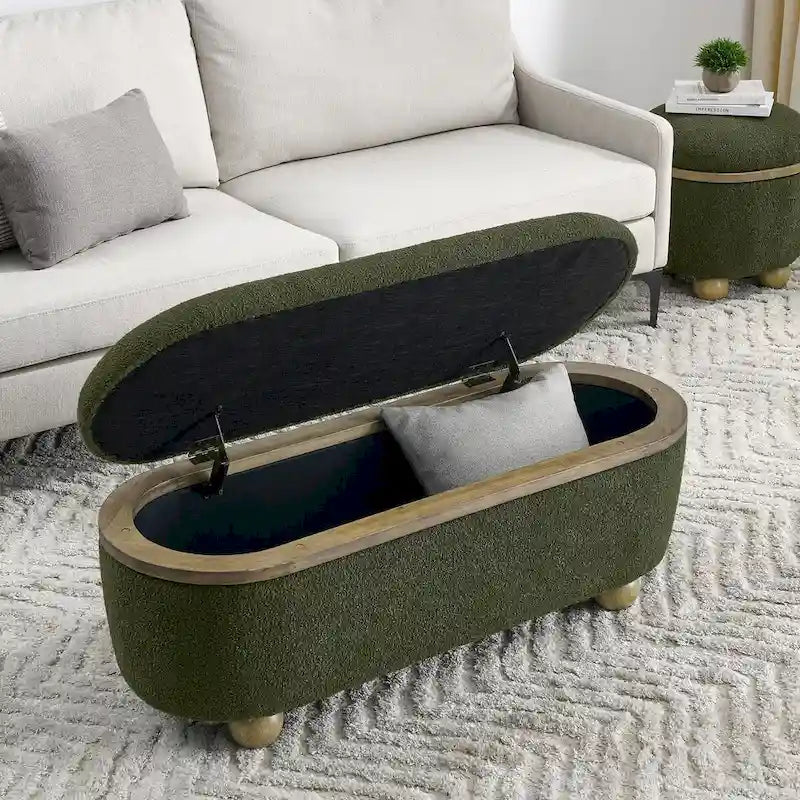 Banc ottoman de rangement, banc ottoman de pied de lit rembourré avec rangement et assise, grand banc de rangement pour couvertures