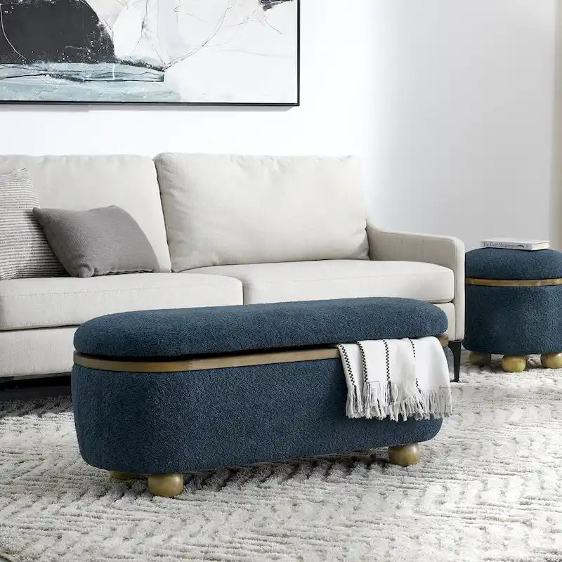 Banc ottoman de rangement, banc ottoman de pied de lit rembourré avec rangement et assise, grand banc de rangement pour couvertures