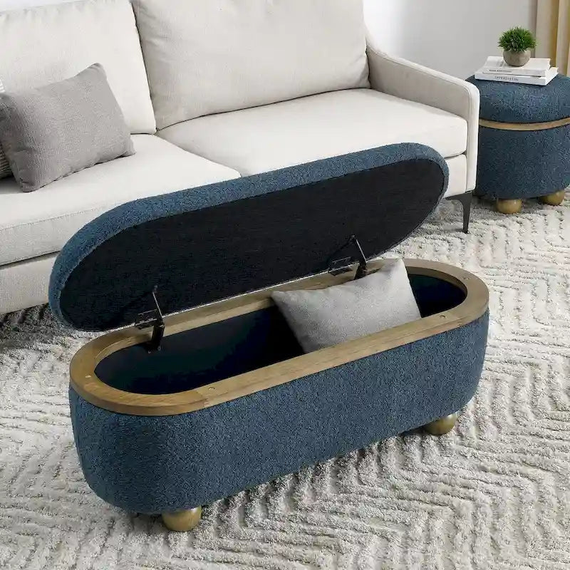 Banc ottoman de rangement, banc ottoman de pied de lit rembourré avec rangement et assise, grand banc de rangement pour couvertures