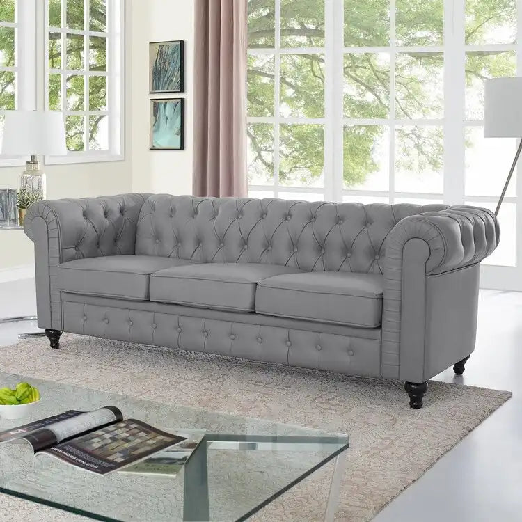 Canapé Chesterfield Emery, Confort Luxueux pour Salons Chaleureux, Canapé Moderne du Milieu du Siècle, Élégance & Sérénité, Canapé 3 Places