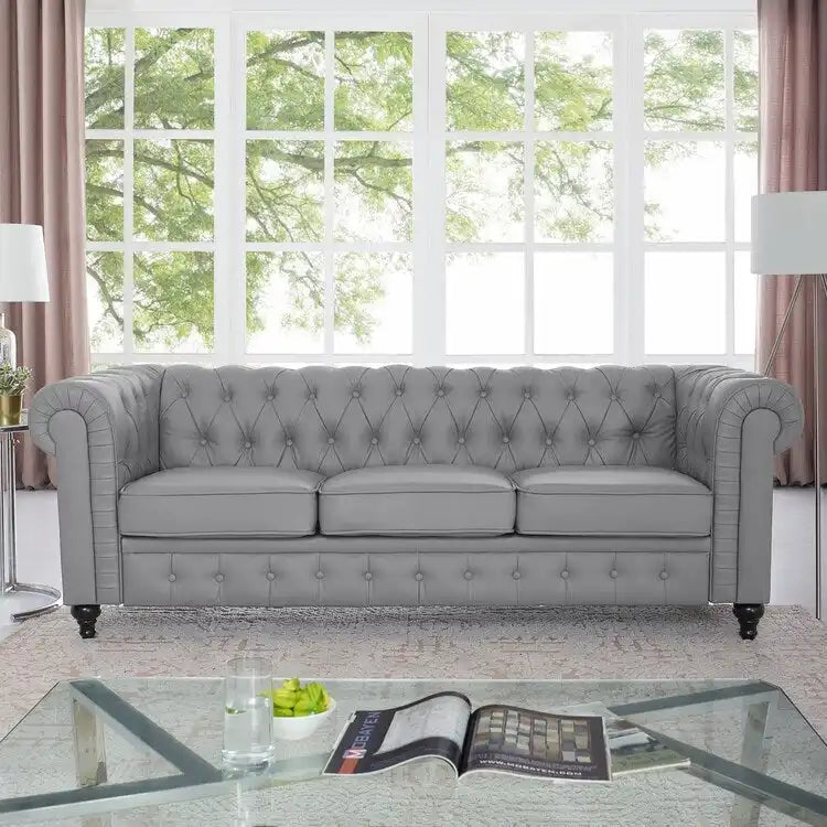Canapé Chesterfield Emery, Confort Luxueux pour Salons Chaleureux, Canapé Moderne du Milieu du Siècle, Élégance & Sérénité, Canapé 3 Places