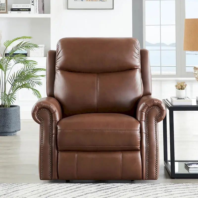 Hydeline Royce Fauteuil inclinable en cuir pleine fleur à gravité zéro avec inclinaison électrique et appui-tête