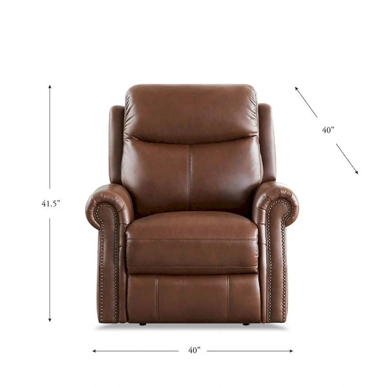 Hydeline Royce Fauteuil inclinable en cuir pleine fleur à gravité zéro avec inclinaison électrique et appui-tête