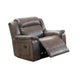 Fauteuil inclinable manuel en tissu avec accoudoirs matelassés, marron