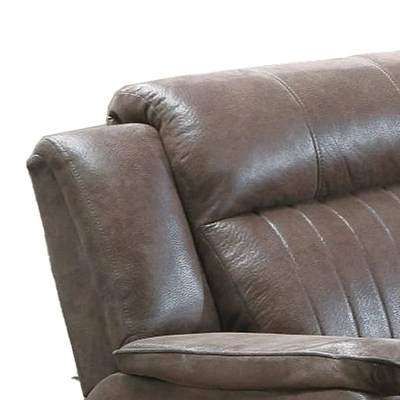 Fauteuil inclinable manuel en tissu avec accoudoirs matelassés, marron