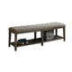 Banc en bois avec assise capitonnée