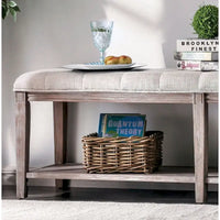 Banc en bois avec assise capitonnée