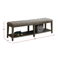 Banc en bois avec assise capitonnée