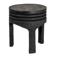 Tabouret sculpté en bois de paulownia